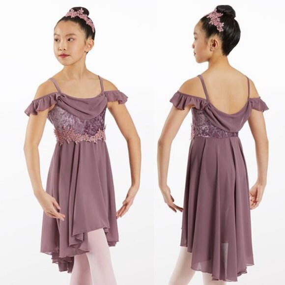 WEISSMAN Dance Costume mauve lavender Fate And Destiny 12752 Child MC 10/12 - Picture 1 of 13